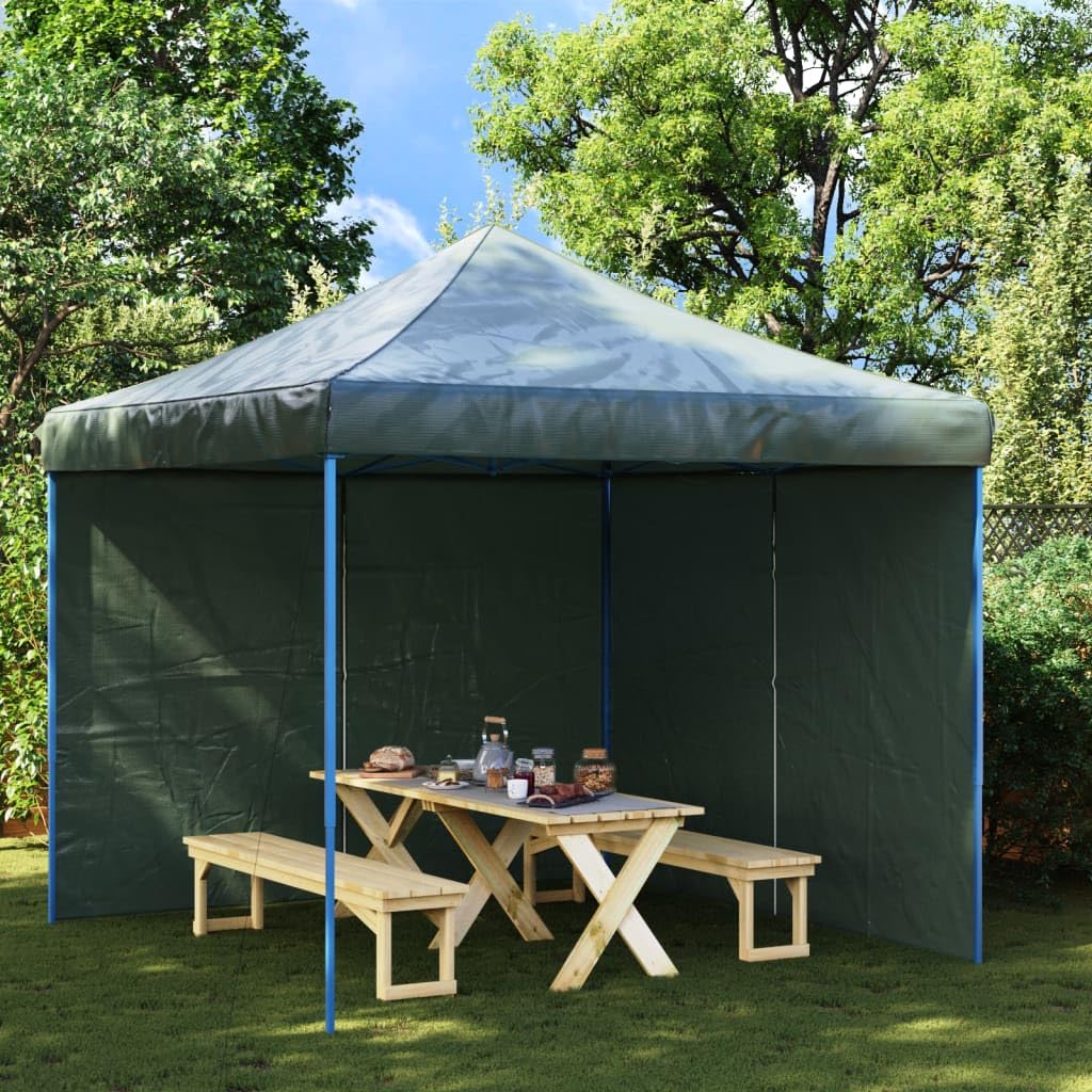Ściany boczne namiotu imprezowego, 2 sztuki, zielone PE z zamkiem błyskawicznym, odporne na promieniowanie UV i wodę, 300 x 195 cm, z zapięciem na rzepy, do pawilonu ogrodowego, tarasu