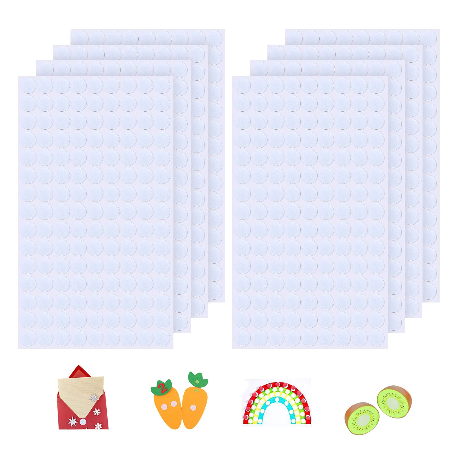 540 Stück Klettpunkte Selbstklebend – 10 Mm, Weiß, Für Papier & Basteln