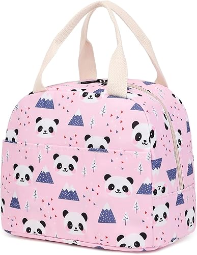 Miniatura 9 de Lonchera térmica a cuadros para mujeres y niñas, lonchera reutilizable para adultos, niños, escuela, trabajo, viajes (morado) A cuadros