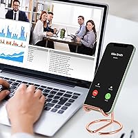 Vista 38 de Paquete de 2 soportes para teléfono celular para escritorio, bonito soporte de metal dorado para teléfono celular, accesorios de escritorio