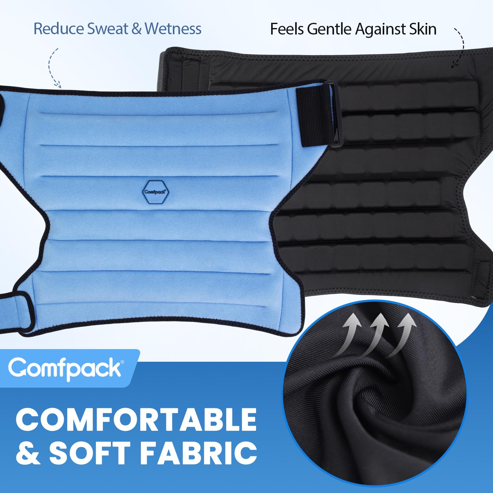 Comfpack Bolsa de hielo para cadera después de la cirugía con 2 horas de frío de larga duración, flexible y de enfriamiento uniforme para cirugía de reemplazo, ciática, bursitis