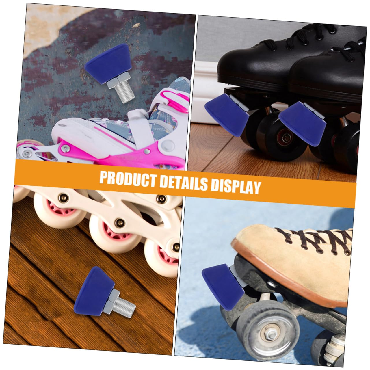 Toddmomy 8 Pièces Bouchon De Patin À roulettes Freins De Patins Bouchon D'Arrêt Plaquettes De Patinage À roulettes Frein De Patinage À roulettes Butées d'orteil Accessoire De Skate Fer À