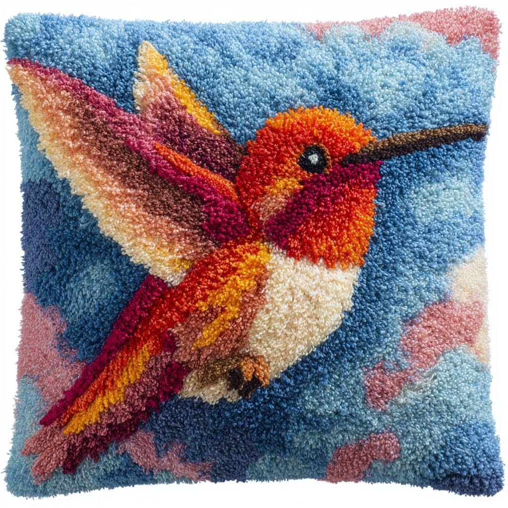Henypt DIY Latch Hook Pillow Kit, Bird
