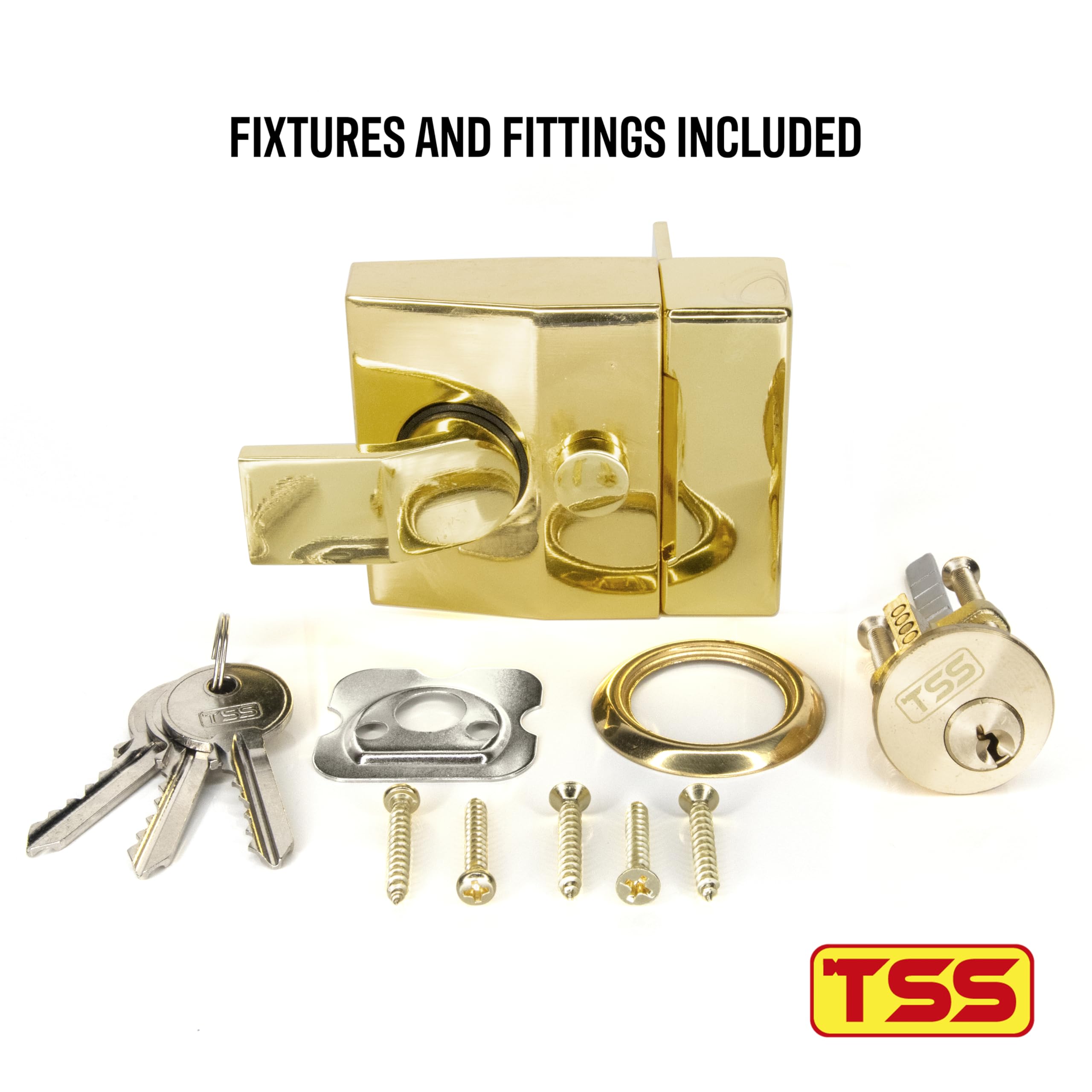 TSS Modern Deadlocking Nightlatch, 40mm Backset - Image 3