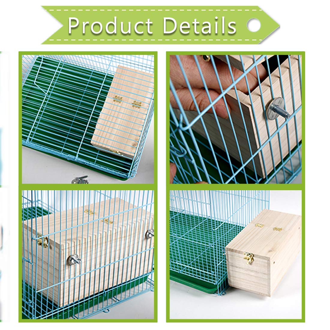 PINVNBY Caja nido para periquitos, casa de pájaros, caja de cría de madera, caja de apareamiento para loros, periquitos, pinzones, cacatúas, canarios y pájaros de tamaño mediano (S)