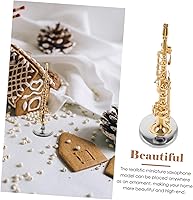 Vista 2 de Zerodeko Casa de muñecas Instrumentos musicales Trompeta en miniatura Instrumento musical en miniatura Modelo Saxofón Saxofón Juguete Saxofón Niño
