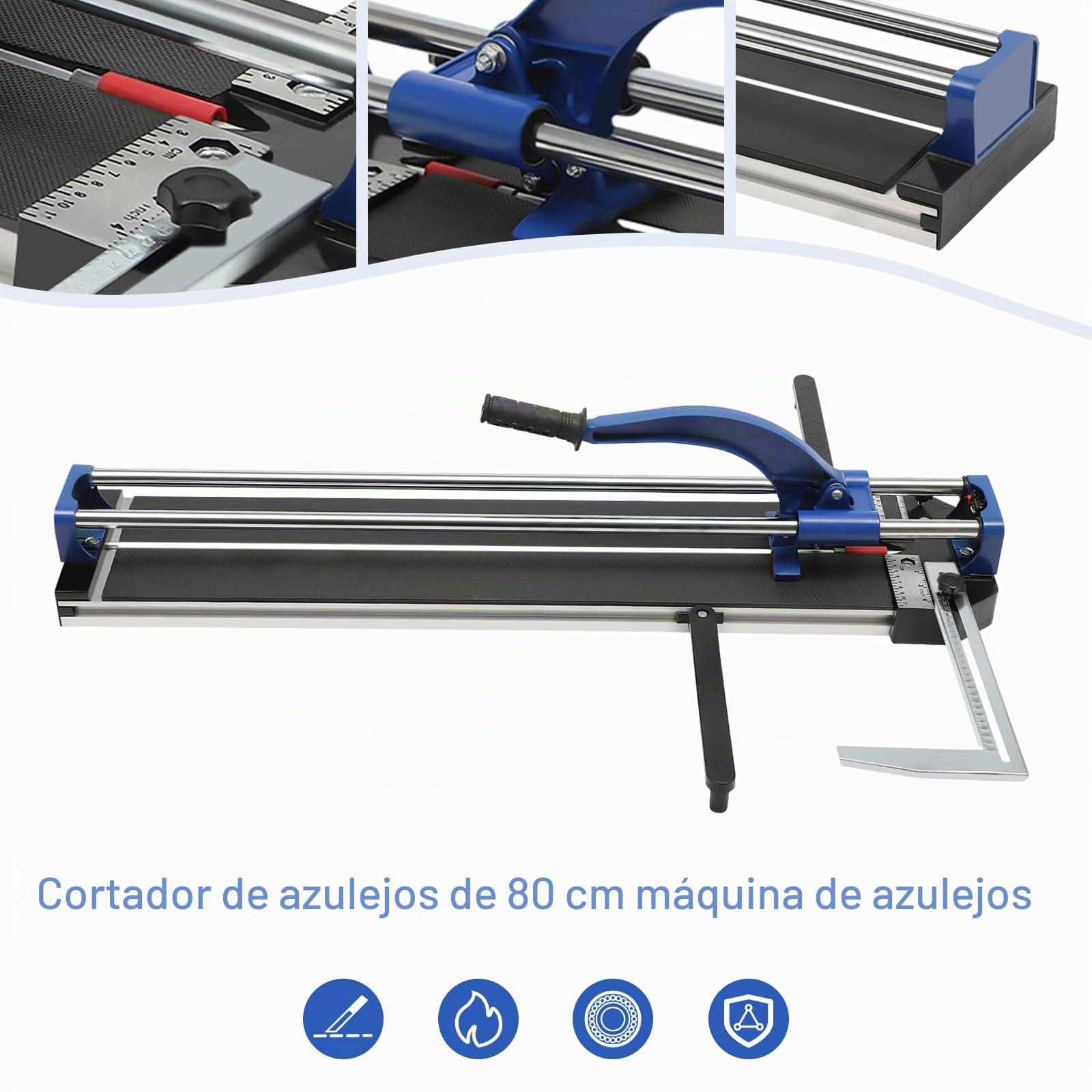 Máquina De Corte De Azulejos Doble Pista Corte De Preciion Máquina De Corte De Azulejos De Ceramica Para Porcelana, Ceramica, Azulejos De Suelo (Azul)