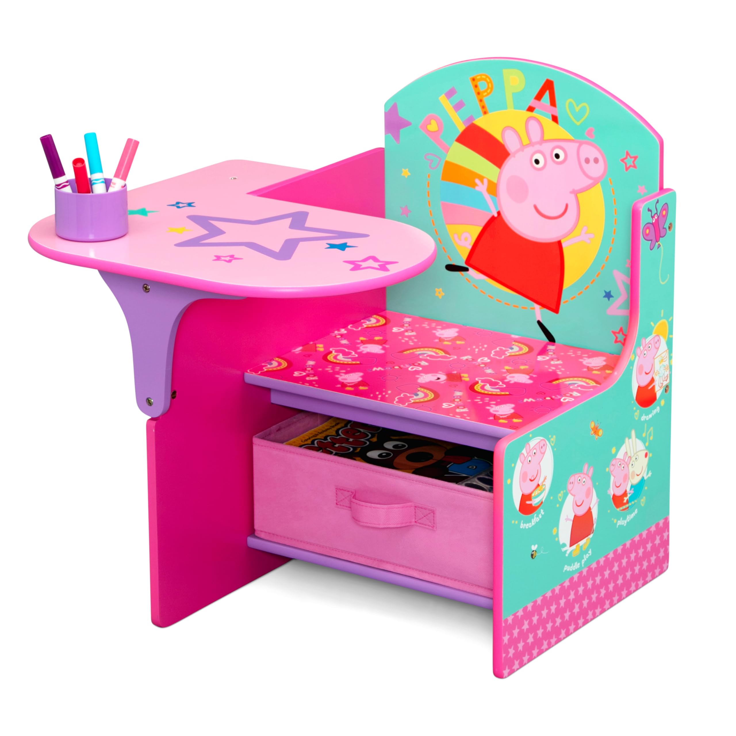 Delta Children - Peppa Pig Chair Desk with Storage Bin - Greenguard Gold Certified, Pink