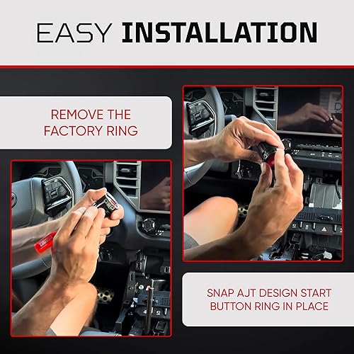 Miniatura 6 de Anillo de botón de inicio para Tacoma 2016-2023  Tundra 2020-2021 - Negro