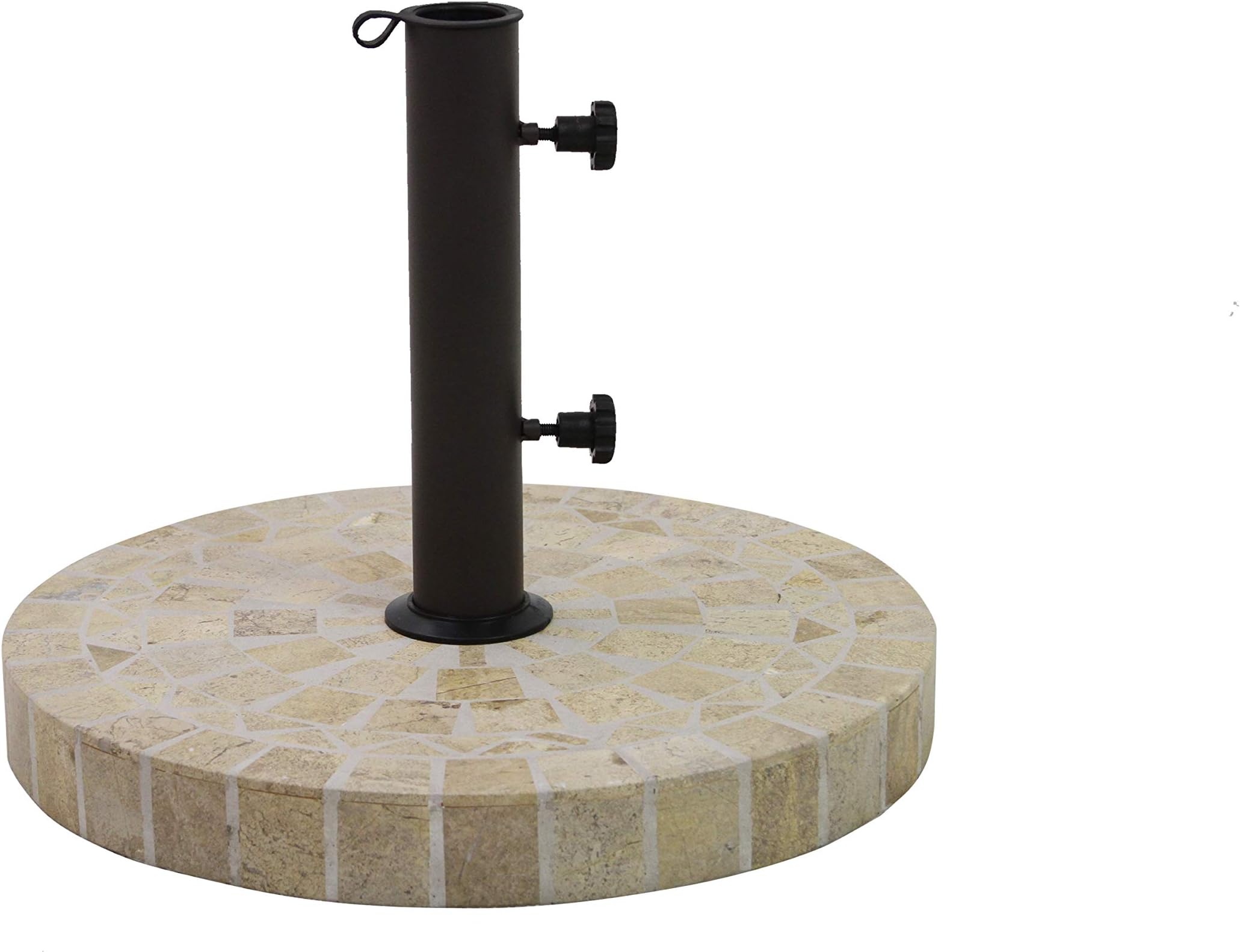 Outdoor Interiors Marble Mosaic Umbrella Base With Concrete Core, Brown