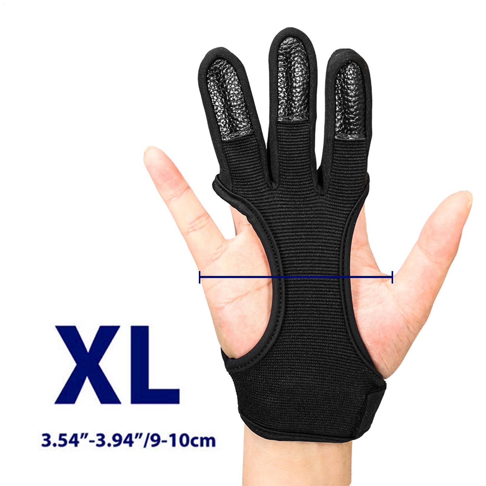 Guanti da tiro con l'arco da uomo – 4 taglie uomo donna 3 dita Tiro con l'arco | Protezione per punta delle dita per mano sinistra destra Compound Ricurvo Bow Equipment