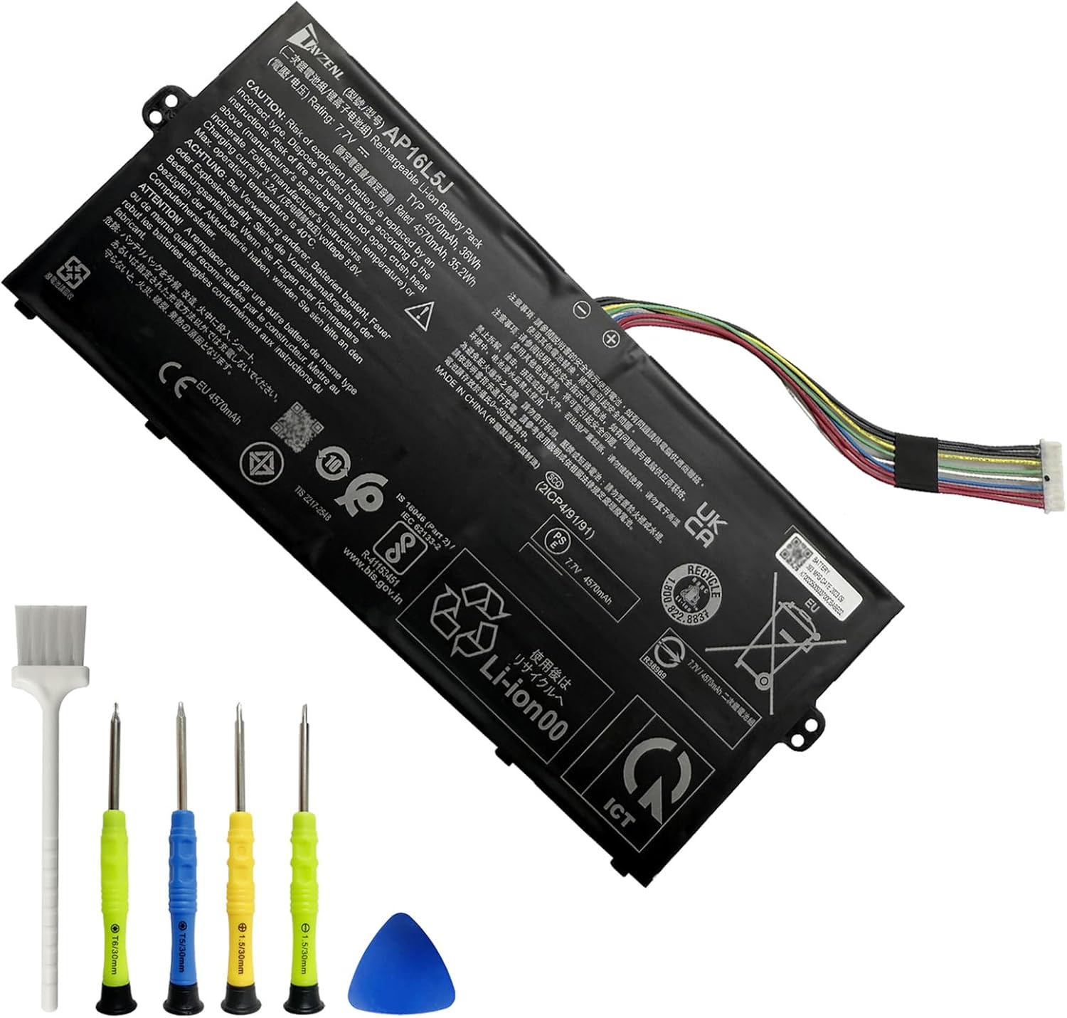 AP16L5J AP16L8J Laptop Battery Replacement for Acer Swift 5 pro SF514 52T Spin 1 SP111 33 Switch 3 SW312 TravelMate X5 TMX514 Series Chromebook Spin 311 36Wh