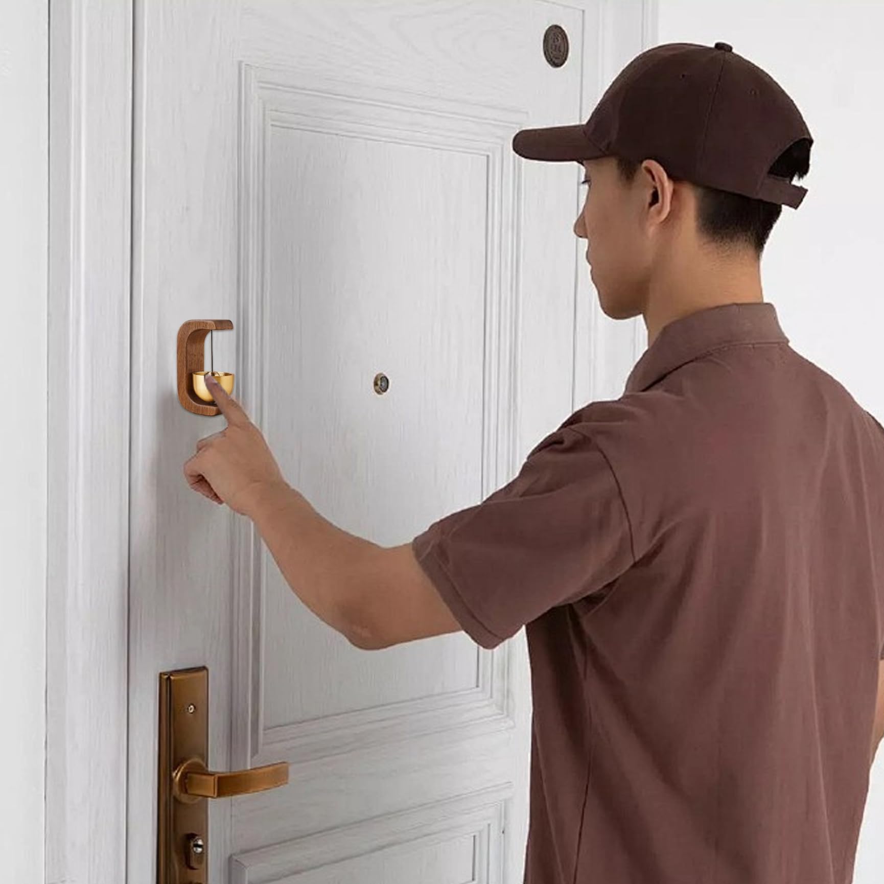 Wooden Door Chime - C-Shaped Magnetic Design, 10-Second Installation | Alert For Gates, Kitchens - View #5