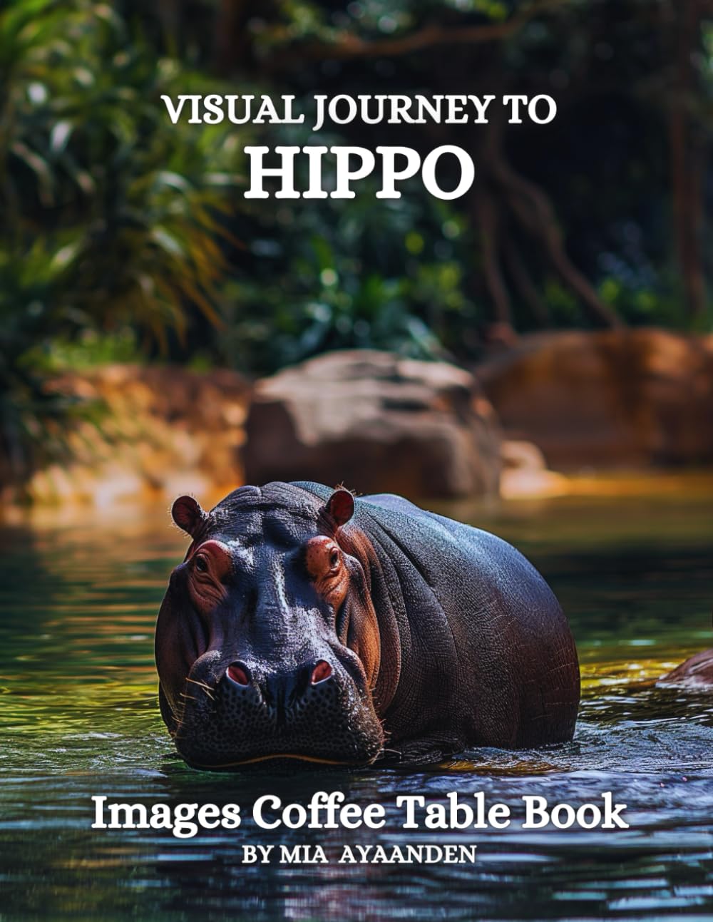 Visual Journey to hippo Images Coffee Table Book for All : a Colorful Tour of Beautiful AI-Generated Pictures Designs for Relaxing & Meditation, for Animals & Nature Lovers.