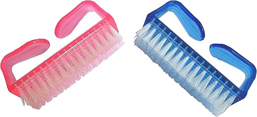TopFinder® 2pc Handle Grip Nail Brush, Fingernail Scrub Cleaning Brushes for Toes and Nails Cleaner, Pedicure Brushes for Men and Women