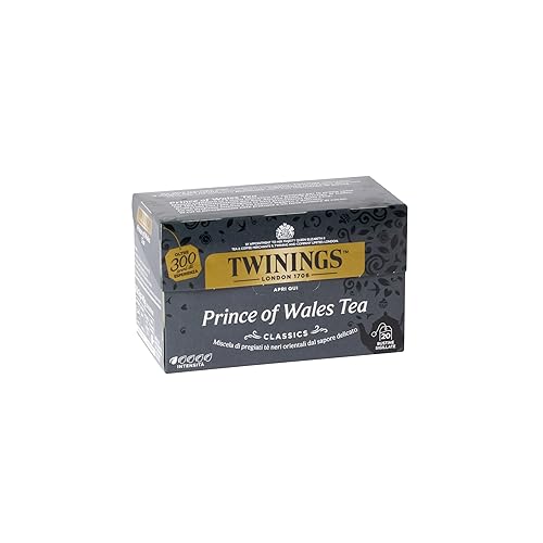 Twinings, Tè Nero Classico, Prince Of Wales Tea, Profumo Intenso e Gusto Delicato, Infusi e Tisane, 1 Confezione da 20 Filtri - 1 Unità (Confezione da 20 Filtri) - 1 Unità (Confezione da 20 Filtri)