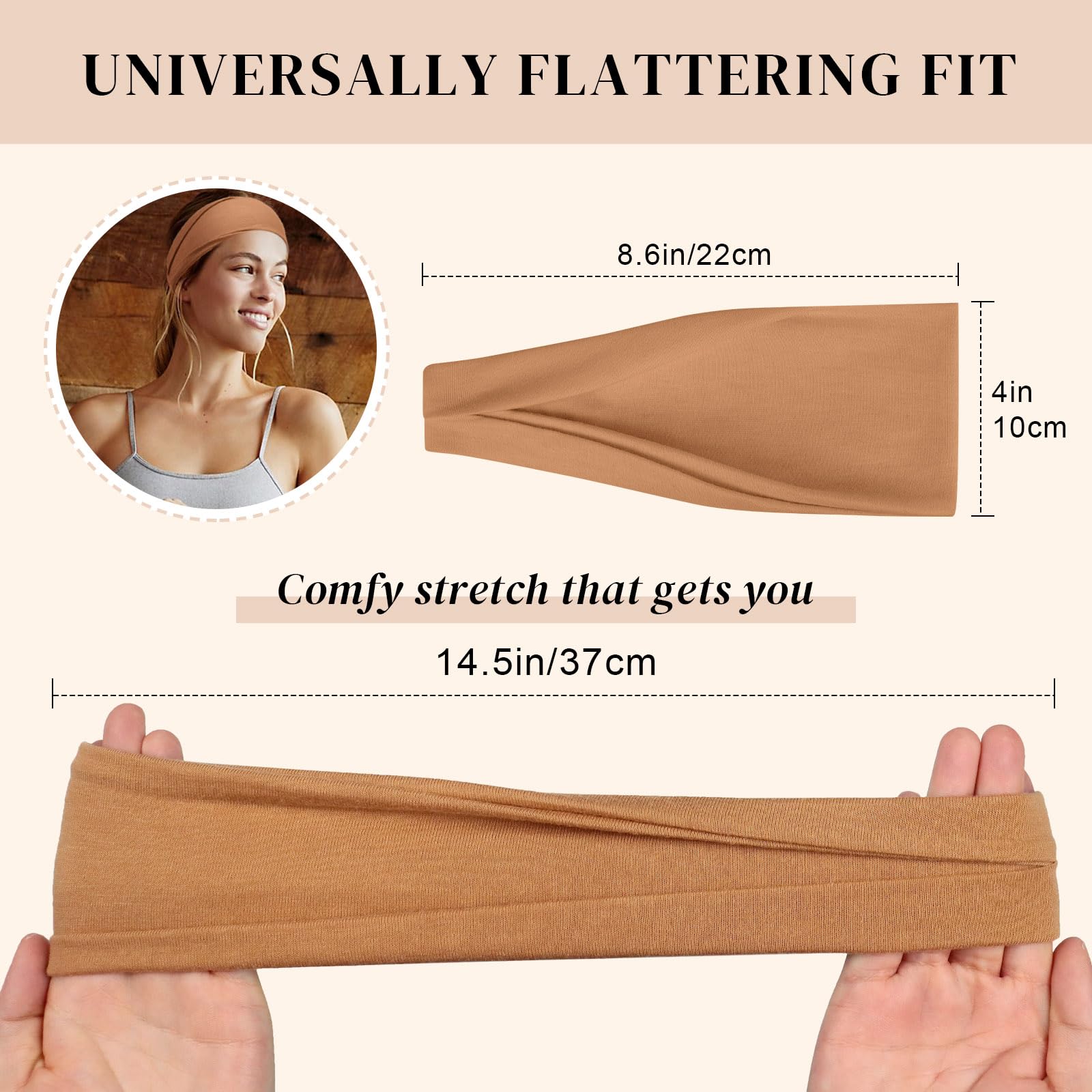 8 Pezzi Fascia Strette Per Capelli Donna, Fascia Elastica Capelli Bandana Donna Elastici Per Capelli Antiscivolo Da Sportiva Adatto Per Corsa, Yoga, Palestra