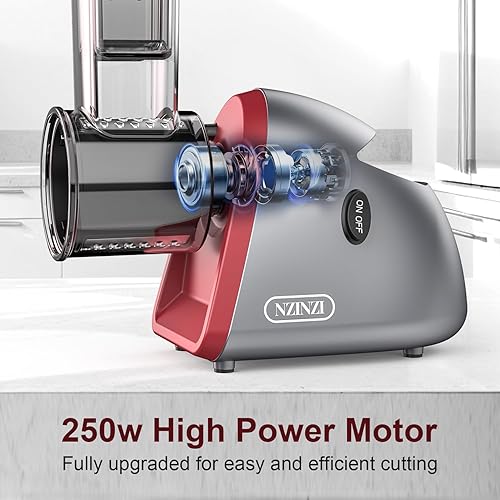 Miniatura 4 de Rallador eléctrico de queso con 6 formas diferentes de cuchillas para uso en la cocina del hogar, 250 W ensalada Shooter eléctrico para verduras,