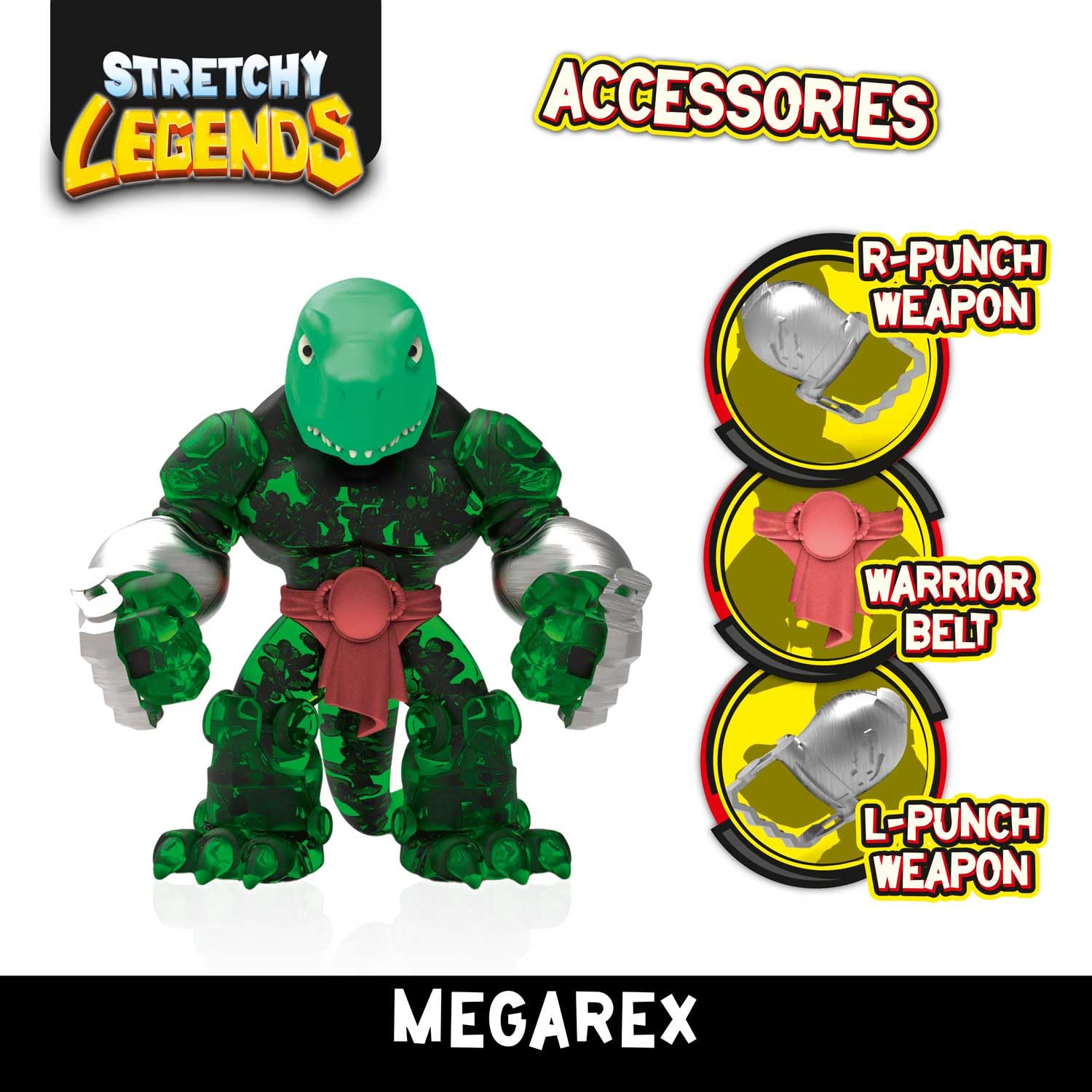 CRAZE Stretchy Legends Megarex, Personaggi da collezione libberici ed estensibili con imbottitura de Slime, 6 diversi personaggi da collezione