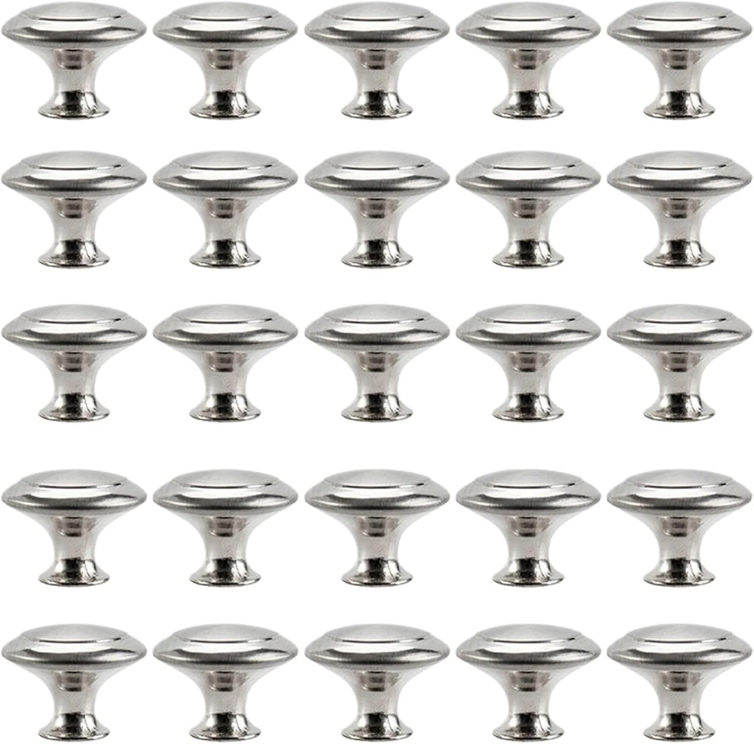 Gkirqvpe One Color Cabinet Knobs, Stainless Steel Cabinet Knobs Silver Multiple Sizes For Kitchen Drawer Cupboard(25Pcs)