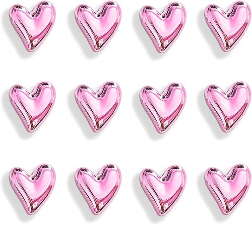 Miniatura 74 de 20 imanes dorados para refrigerador, lindo corazón de amor, imanes decorativos plateados para nevera, juego de imanes de cocina para el hogar