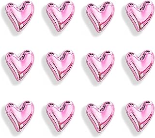 12PCS Refrigerator Magnets Pink Magnets for Fridge 0.83in Small Love Heart Cute Decorative Magnet Set for Home Kitchen Office Whiteboard Decor