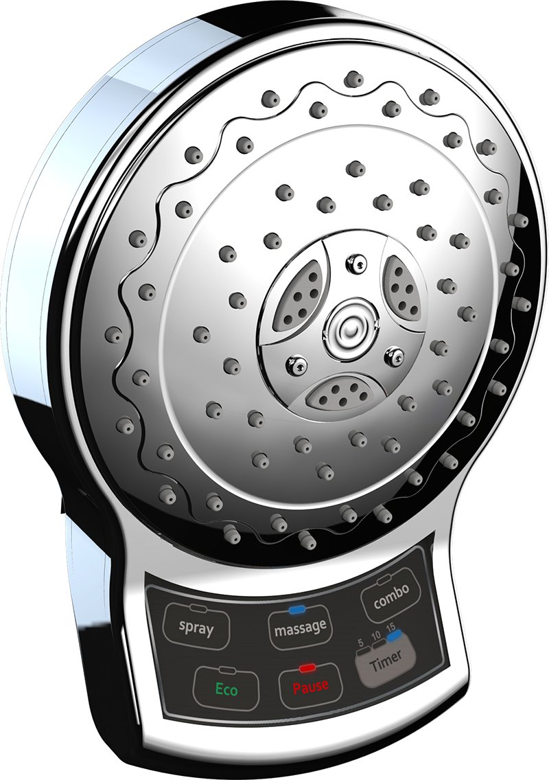 Idro BRIC scasof0044cr Touch Shower Head with 5 Functions with Electronic Controls, Chrome