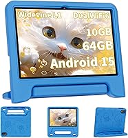 COLORROOM 2026 Android 15 Kids Tablet 10.1 Inch Octa-Core 10GB RAM 64GB ROM Expand to 1TB Parental Controls Eye Protection Blue