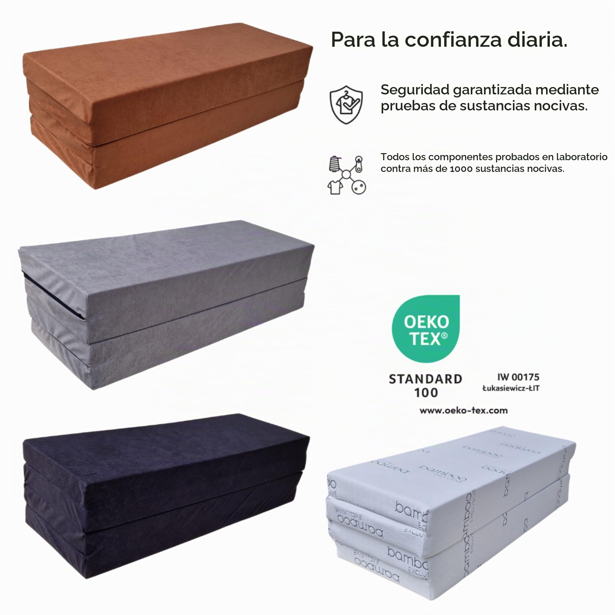 Natalia Spzoo Cama de Invitados, colchón Plegable 180 x 120 x 8 cm (Negro 0001)