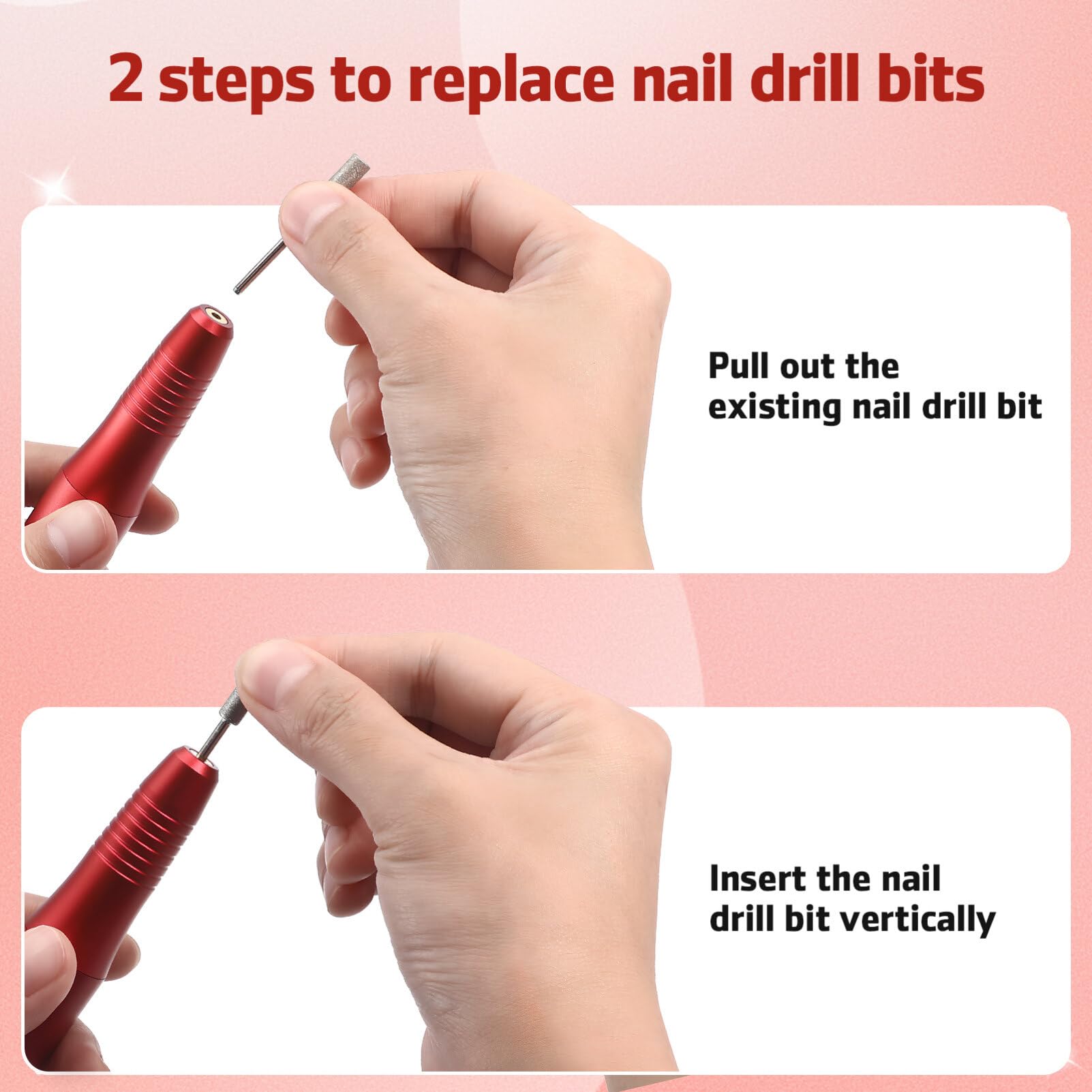 Healvian 1set Elettrico Per Manicure Trapano Per Unghie Portatile Fresa Elettrica Con Batteria Kit Completo Per Delle Unghie Strumento Professionale Per Saloni e Uso Domestico