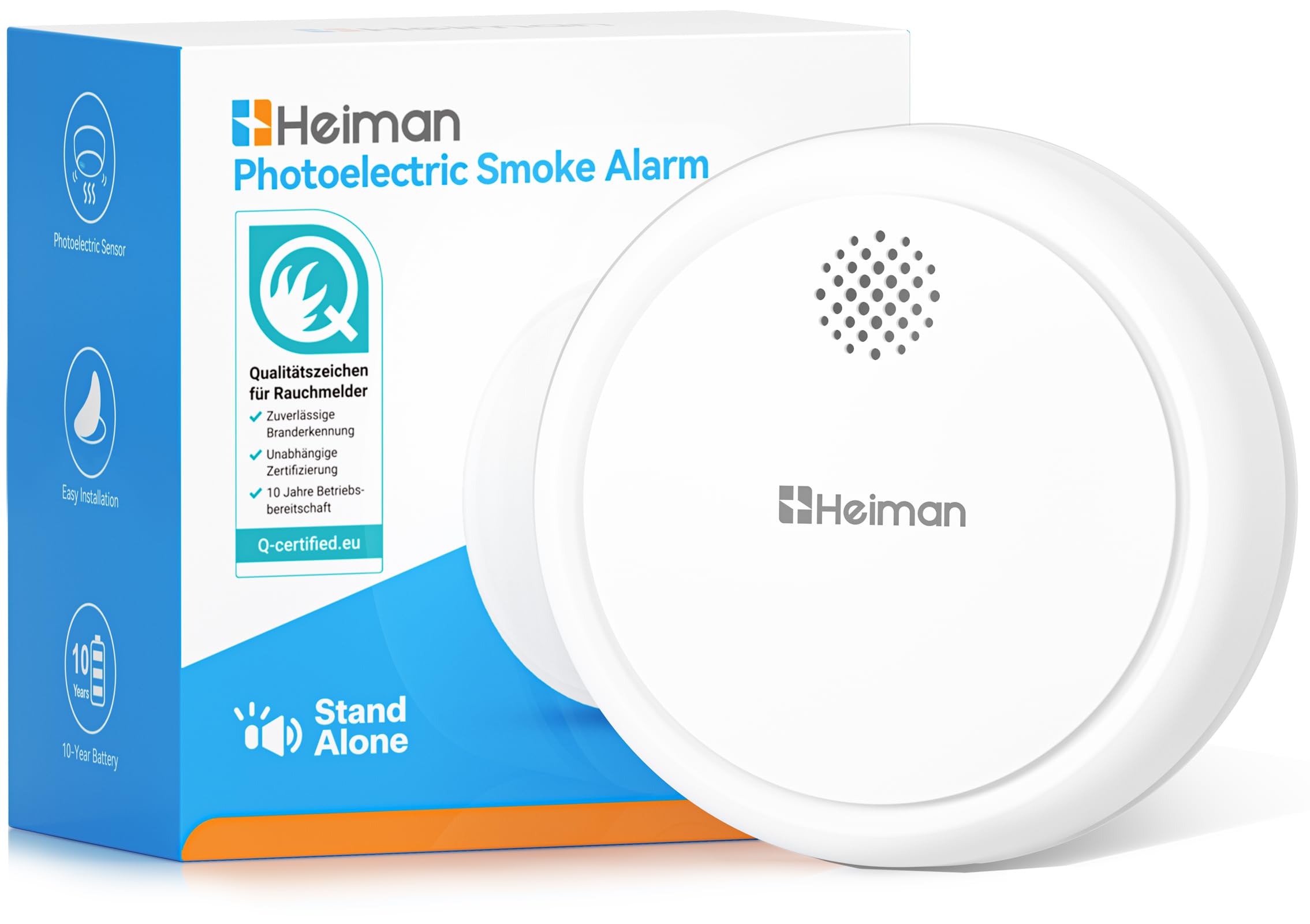 Heiman Smoke Alarms for Home 10 Year Battery Operated, HM2SA-3S-T