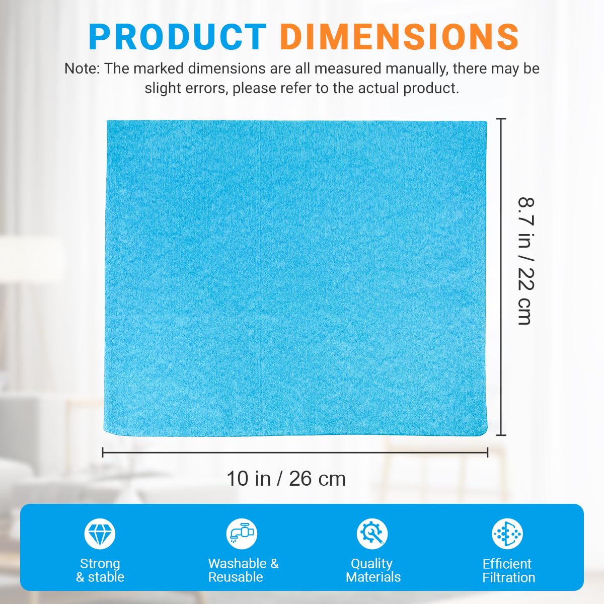 8 Pack 25-1217 Reusable Dry Filter Replacement for Stanley 1-6 Gallon Wet Dry Vacuum with 3 Retaining Bands — view 7