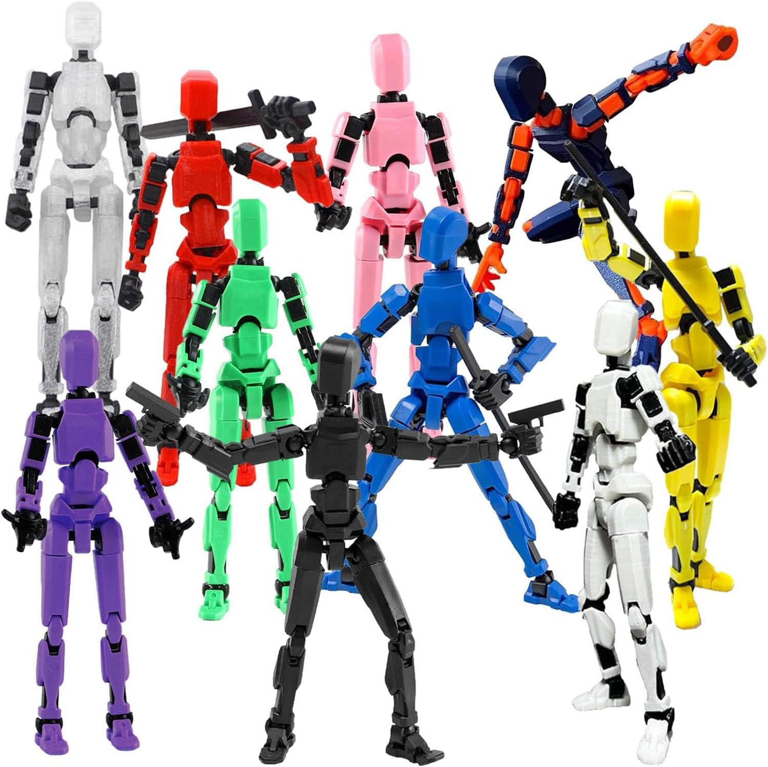 Amazon.com: BVVLI T13 Action Figure Set, 10PCS Robot 3D Printed