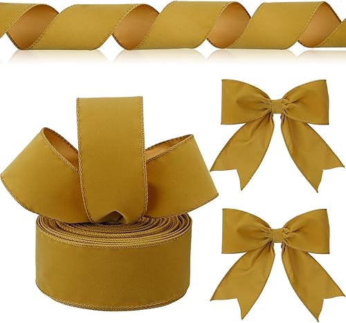 Chuangdi Carrete de cinta de Navidad, cintas de terciopelo vintage rojas y verdes para decoración de coronas de Navidad, adornos hechos a mano,
