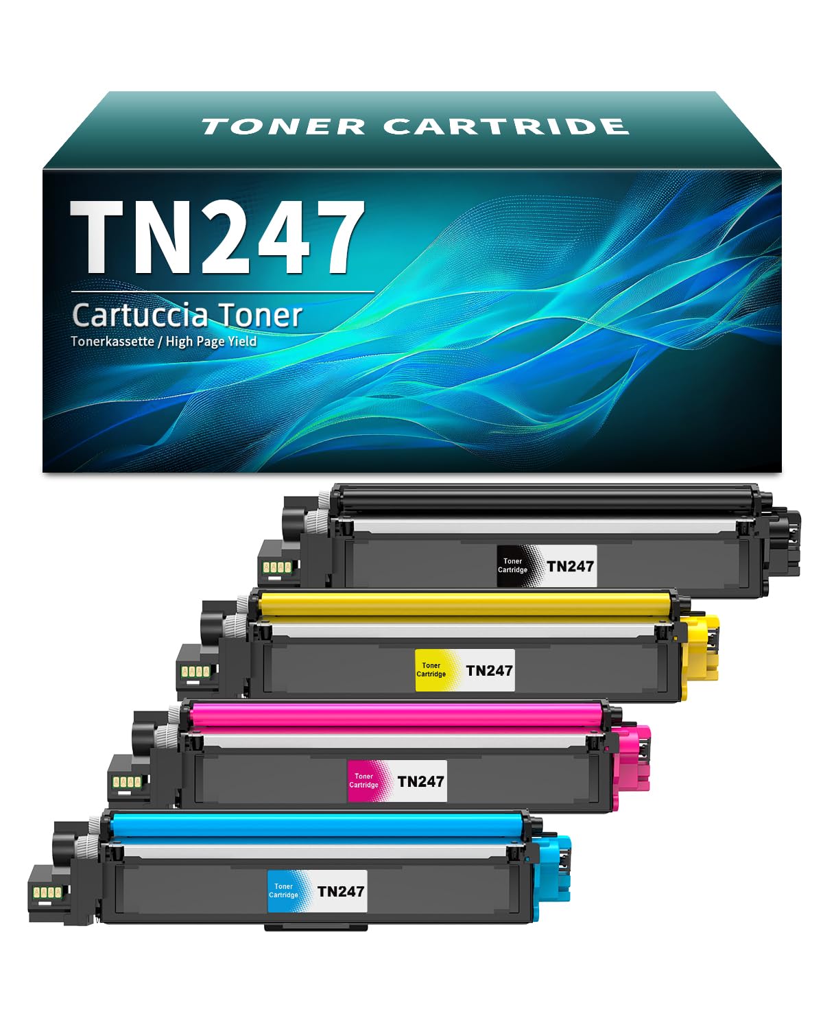 Pack de 4 toners TN-243CMYK compatibles pour Brother MFC-L3750CDW - 8