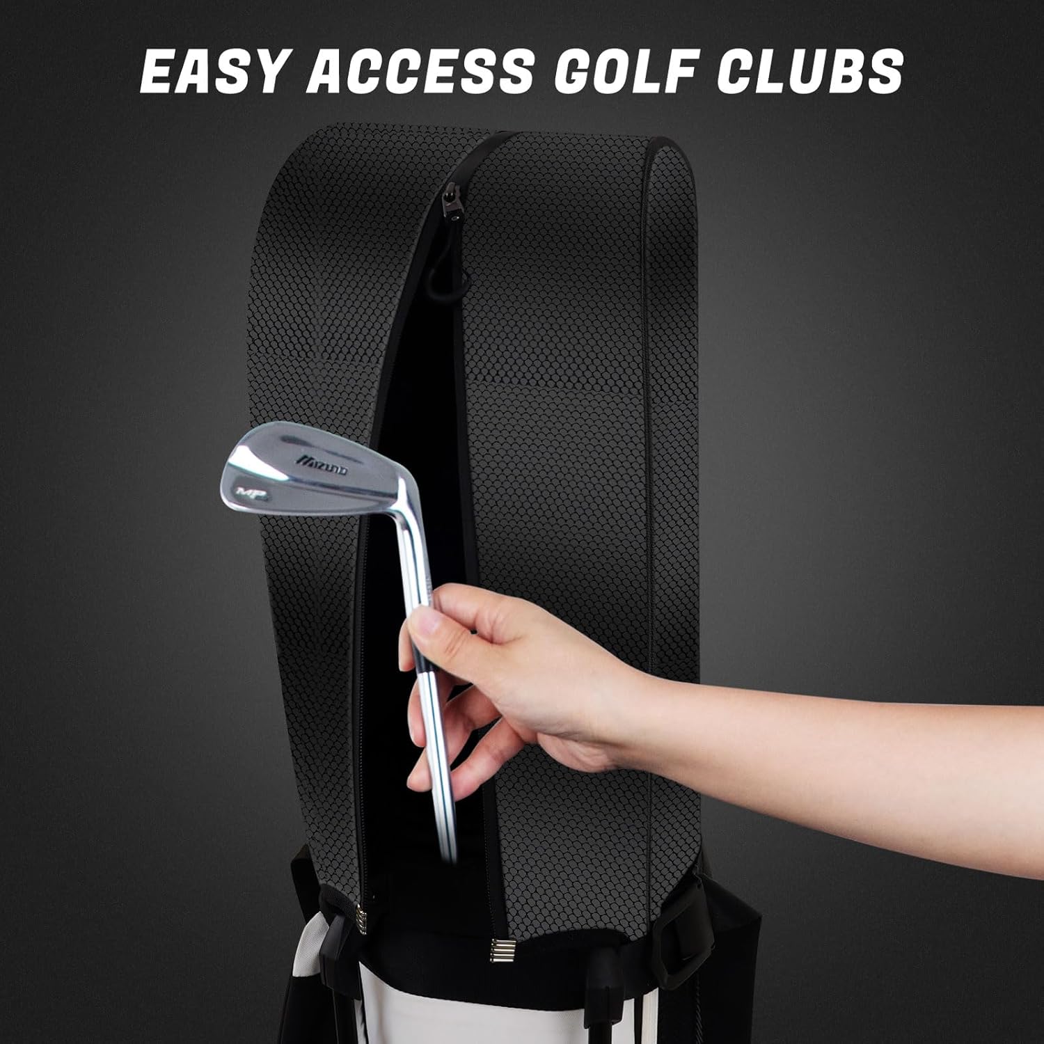 Golf Bag Rain Cover, Golf Club Protector, Waterproof Rain and Dust Covers, Easy Access Golf Bag Rain Hood/Cover,Upgraded Honeycomb Waterproof Fabric All Weather Protection