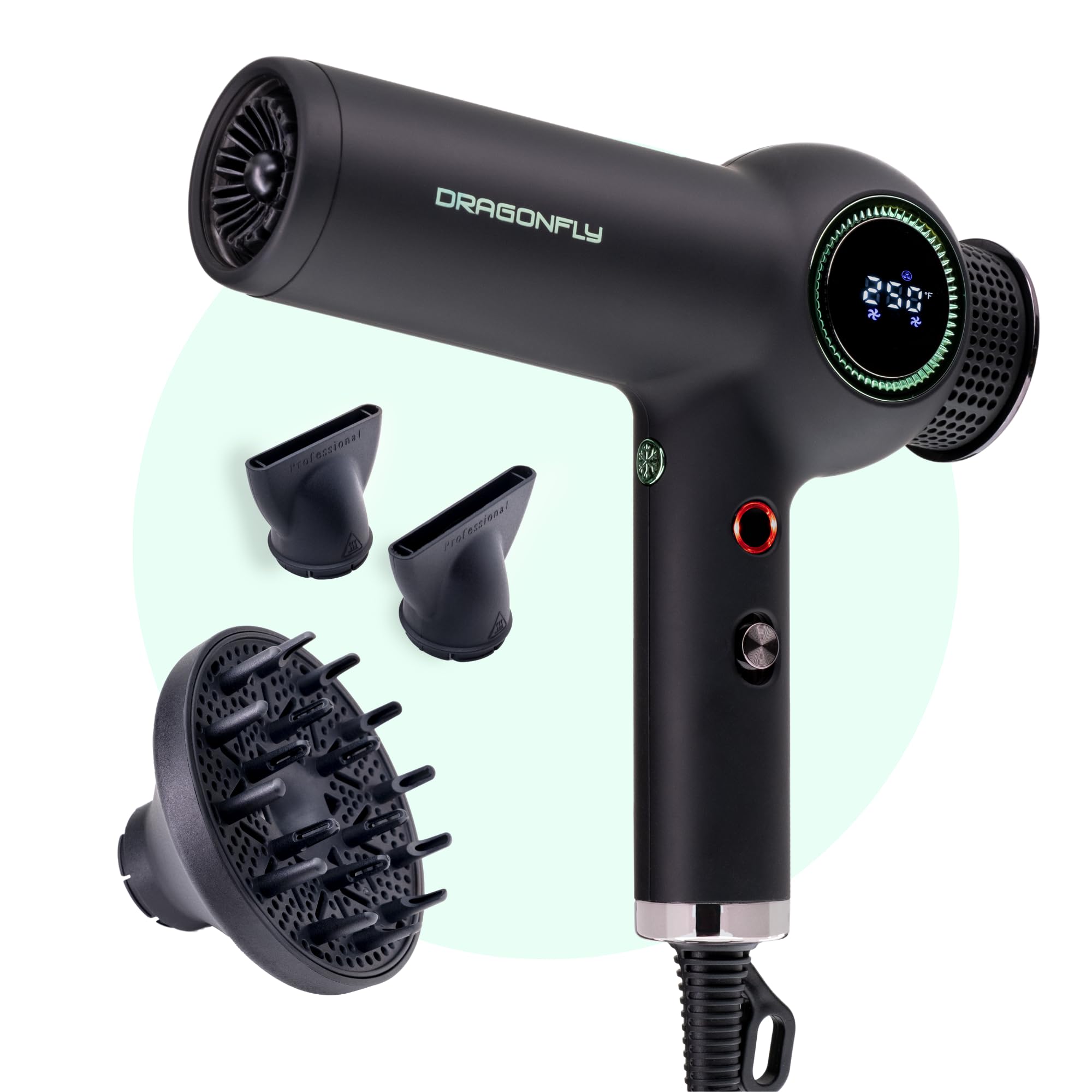 MINT Dragonfly Ionic Hair Dryer with Diffuser | Lightweight