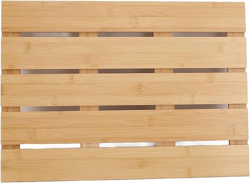 Miniatura 5 de Fydun Nonslip Bath Mat - EcoFriendly Wooden Shower Mat Bathroom, Kitchen, and Entrance - Easy, Comfortable Foot Support, Design