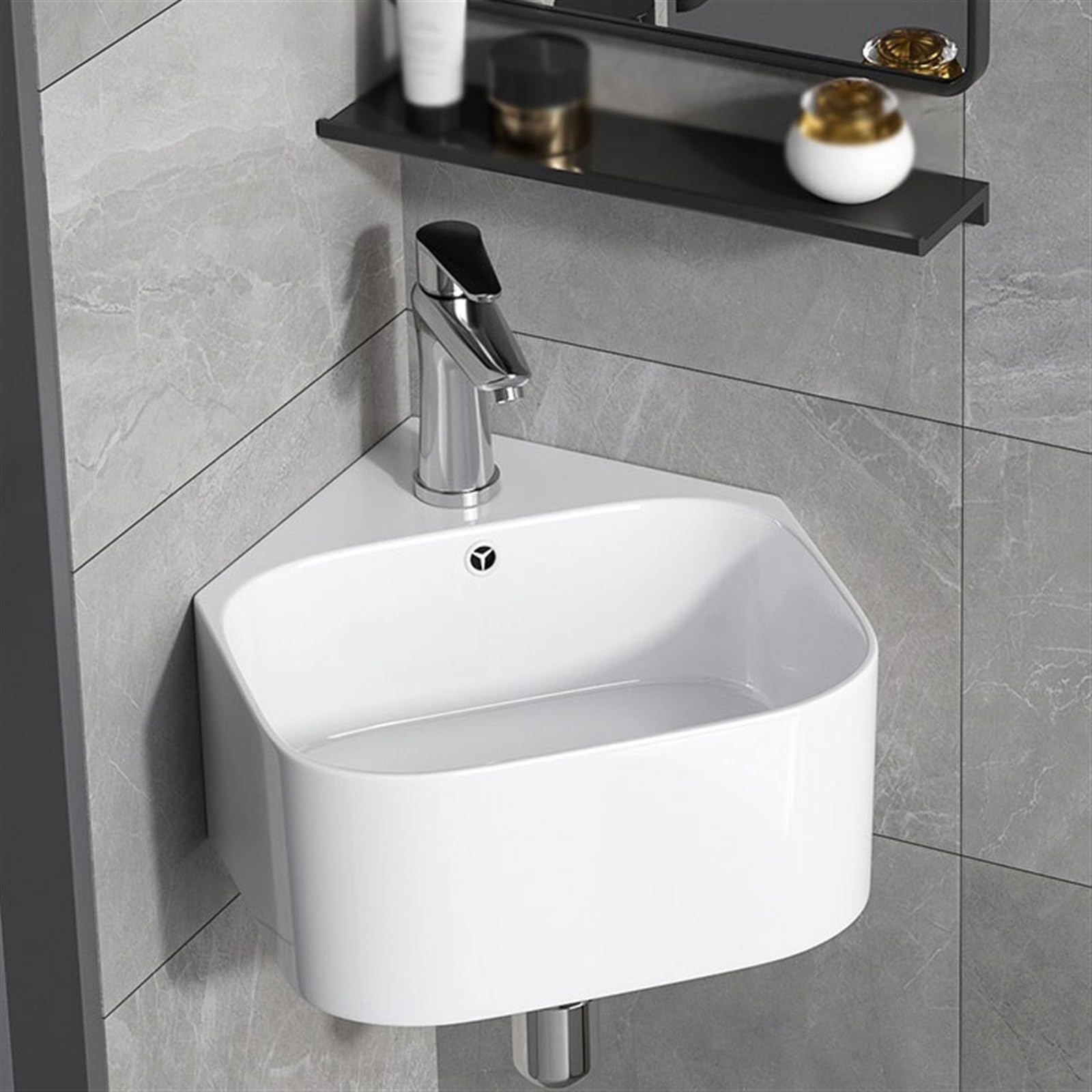 Waschbecken Dreieck Waschbecken Wandwaschbecken Badezimmer Balkon Keramik Mini Kleine Waschbecken für den Hausgebrauch Waschbecken Badezimmer