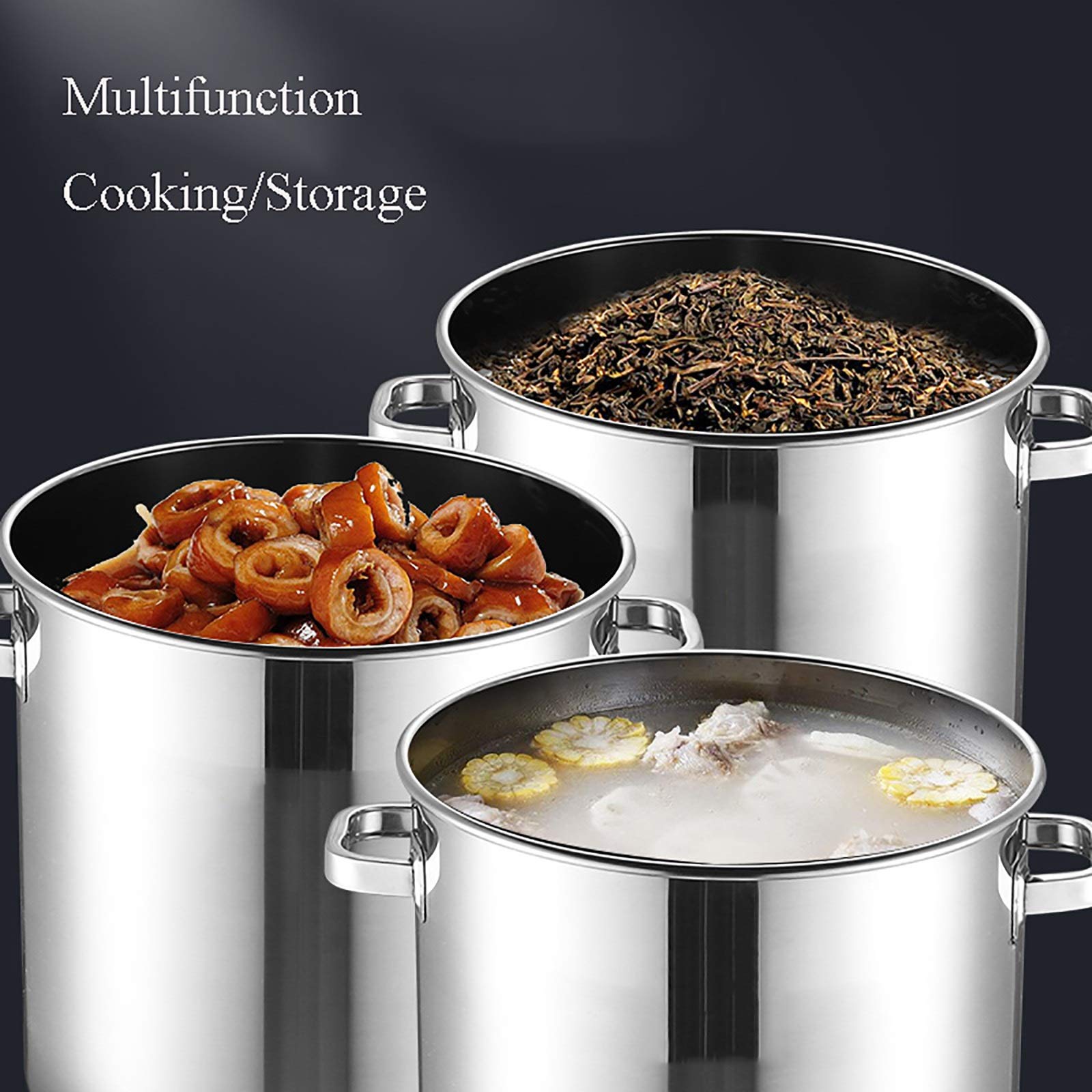 Amazon｜大型調理鍋、蓋付きIH対応ステンレスストックポット