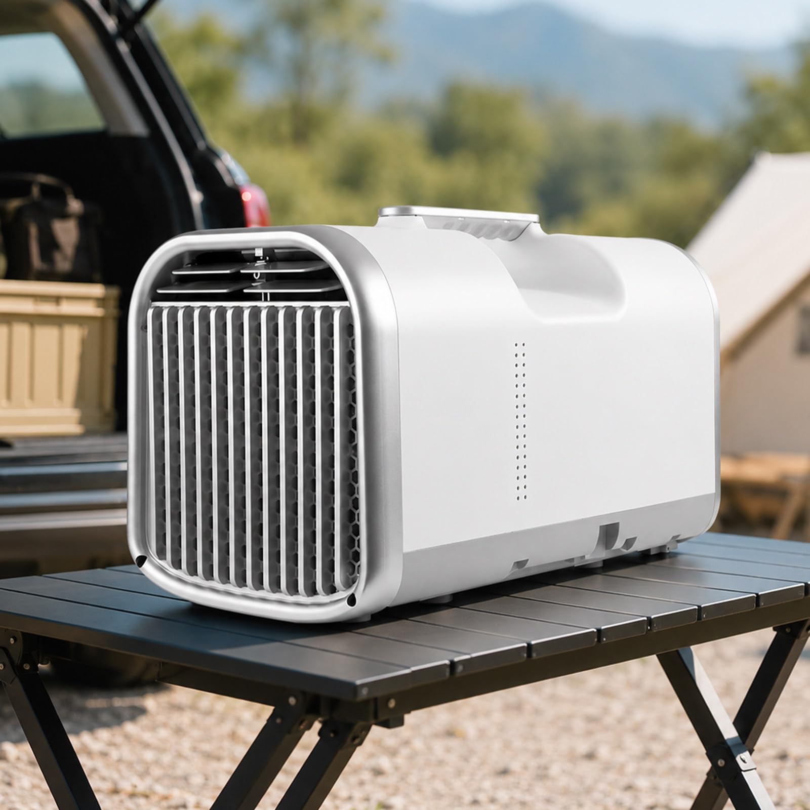 lilishangmao Camping Air Conditioner, Portable Compressor AC Unit with Cool, Dry, Fan and Sleep Modes, 3 Speeds, Remote Control, Touch Panel and 1–12H Timer for Tent, RV and Caravan 1300W