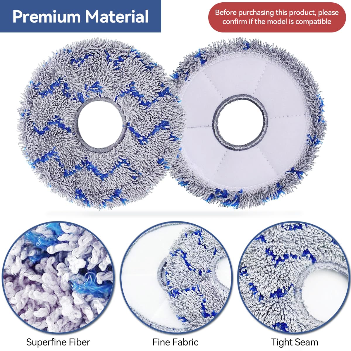 Verilux® 4Pcs Replacement Accessories Mop Cloth for ECOVACS DEEBOT T20 Omni/PRO/MAX T20 Pro/Max Plus, Robot Vacuum Accessorise Kit, Replacement Parts - Cleaning Tools 2
