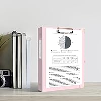 Vista 363 de Ospelelf Mini 3 Ring Binder, 2 Inch, Cute Pink Marble Binder for 5.5" x 8.5" with 5 Tab Dividers, File Folder Labels and Low Profile Clipboards