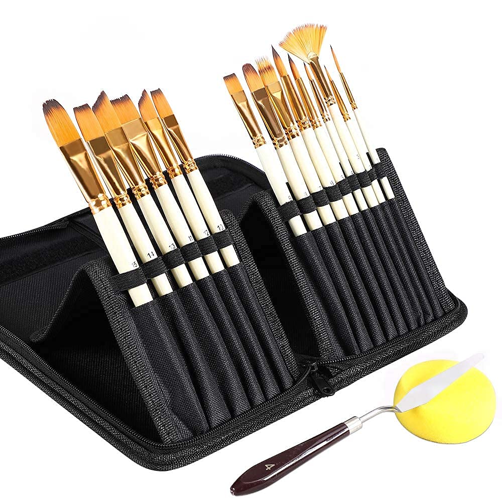 Buy Artist Paint Brush Set 15 Different Sizes Paint Brushes for