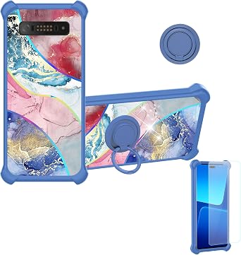 jioeuinly Case Compatible for Bluebird Hf550x Phone Case Cover [with Tempered Glass Screen Protector][Hard PC + Soft Silicone][Ring Support] [Colorful Reflect Light] IMDL-SSS