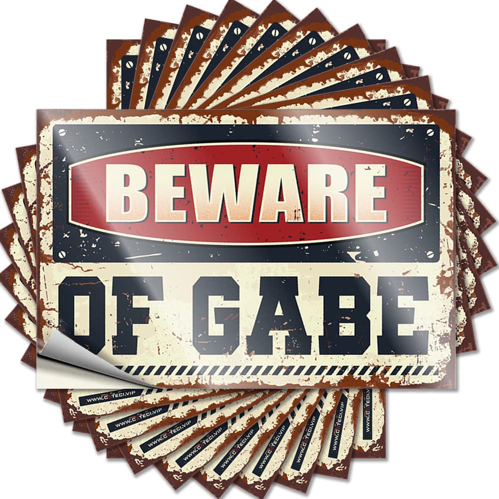 Lettering Sticker Front Door Decorations Girl Bookish Cover Beware of Gabe - Scratch Resistant Stickers(8X12CM)