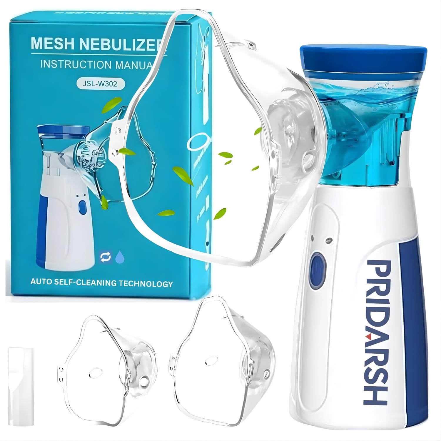 Pridarsh Nebulizer,Portable Mesh Nebulizer Mini Vaporizers Handheld Atomizers for Adults and Children,Ultrasonic Humidifier for Home and Travel Use, Steam Mesh Inhalators (2025 Blue- Self Cleaning upgrade)