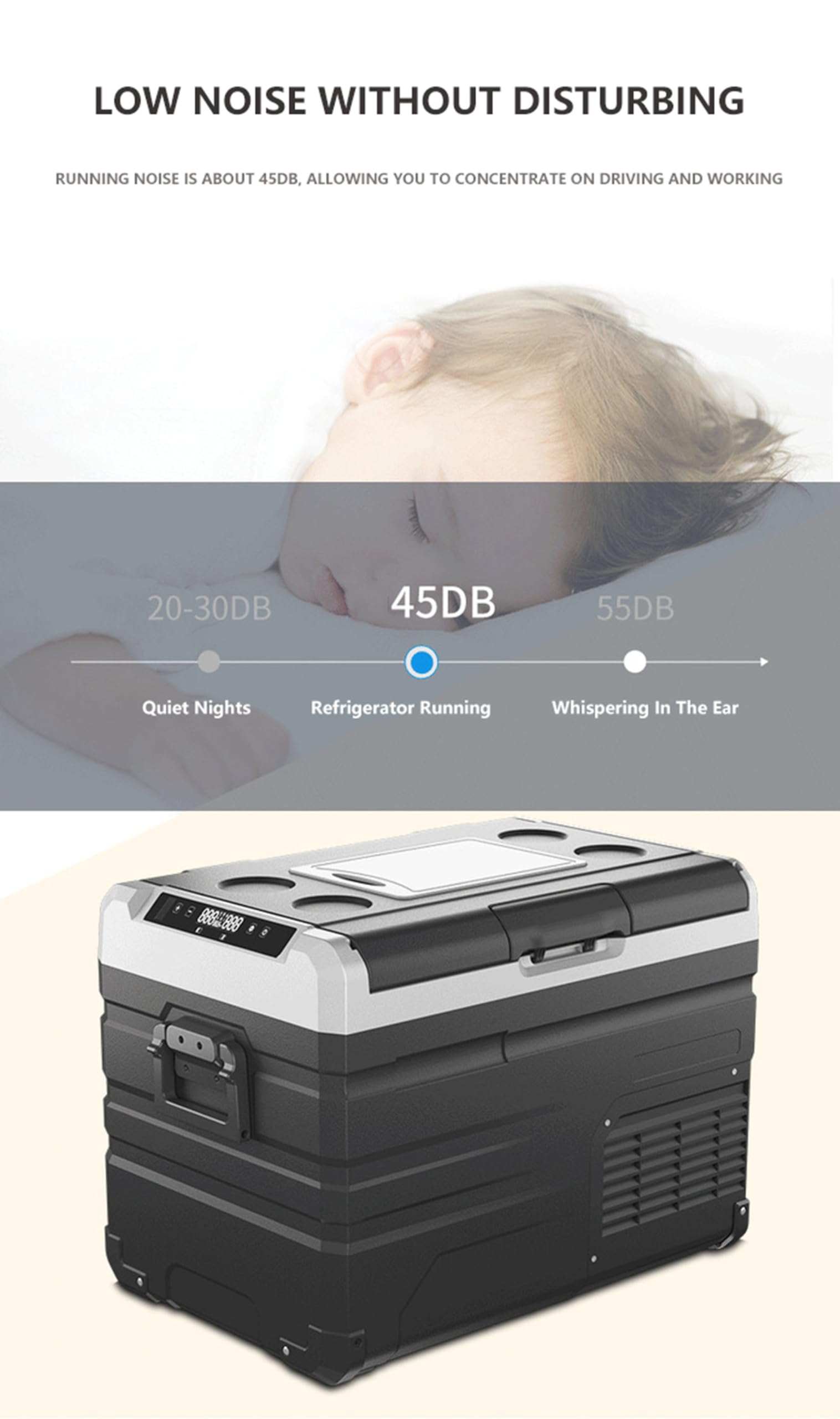 Lodówka samochodowa 12V, przenośna lodówka 37 Quart (35L), dwustrefowa -4 ℉-68 ℉ elektryczna lodówka samochodowa przenośna zamrażarka do kampera, kempingu, podróży
