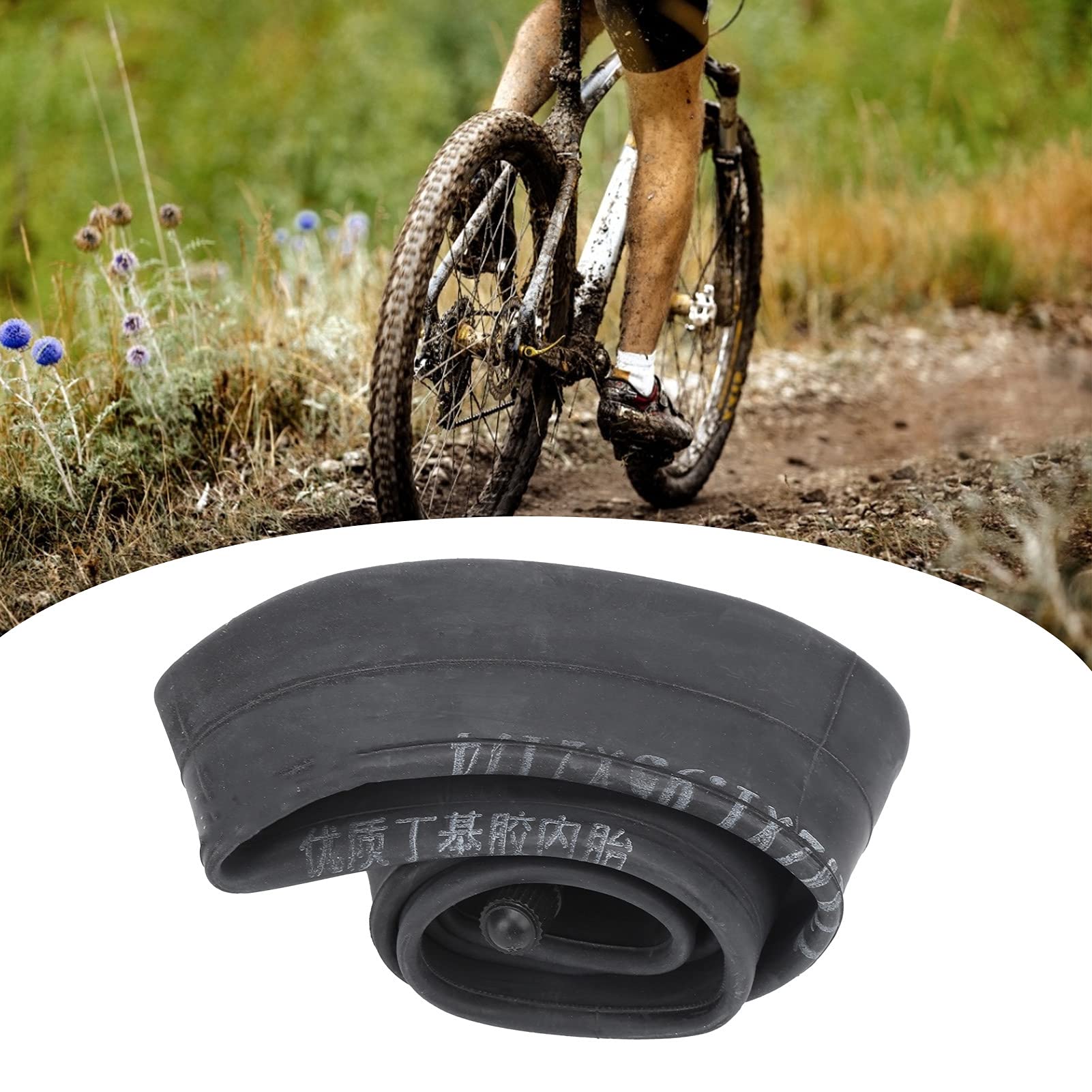 Camere d'Aria per Bici, Guarnizione Valvola Camera d'Aria da 12 Pollici Valvola Schrader per Bicicletta Camere d'Aria in Gomma Butilica Accessori Compatibili per Bici Pieghevole