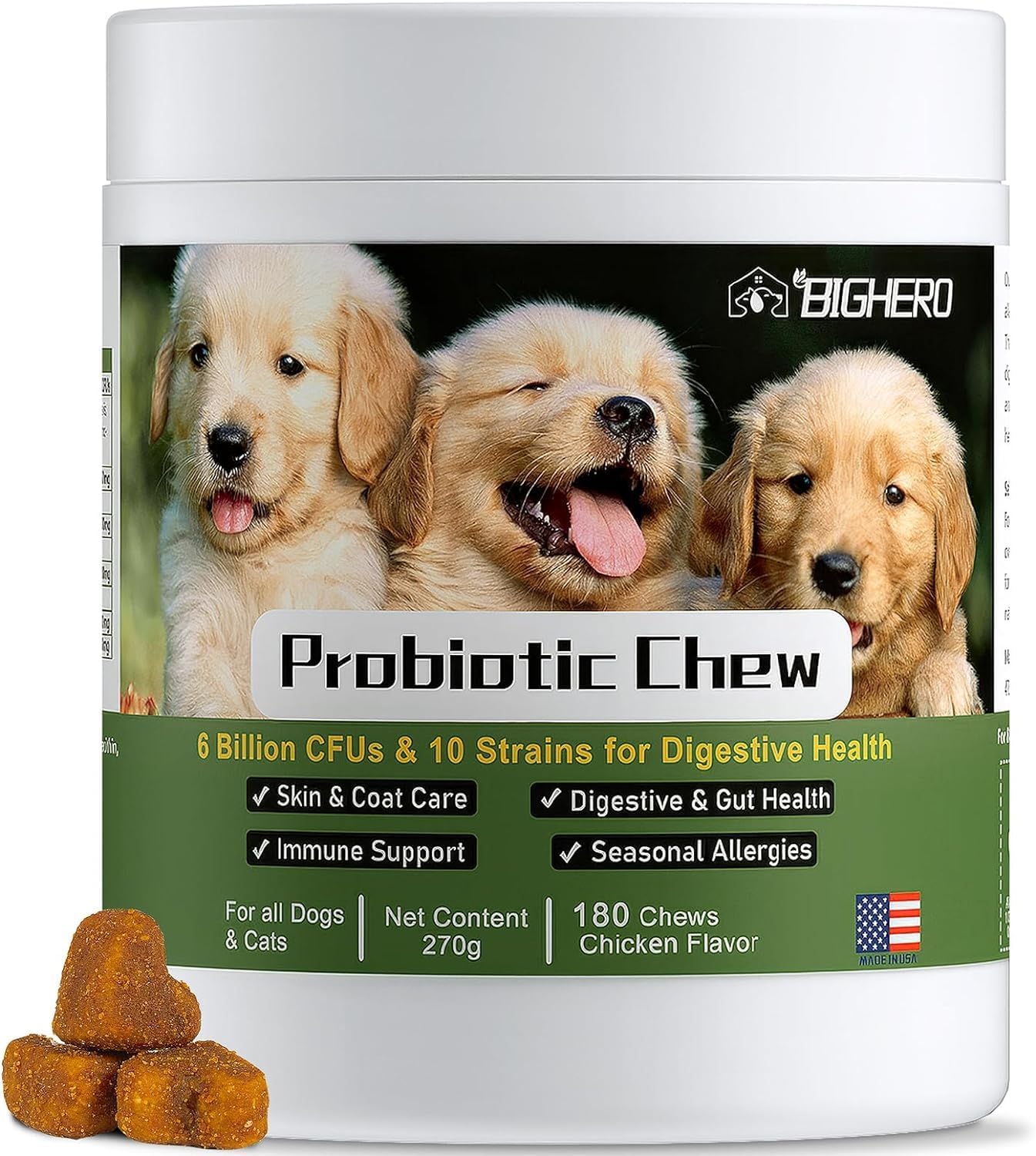 BIGHERO Probiotics for Dogs Dog Probiotics with